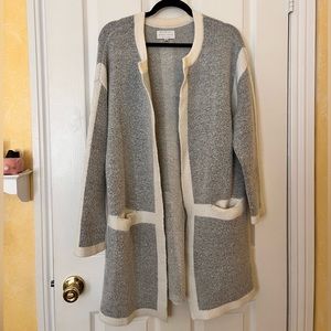 Kendall & Kylie Gray & Ivory Color Block Cardigan